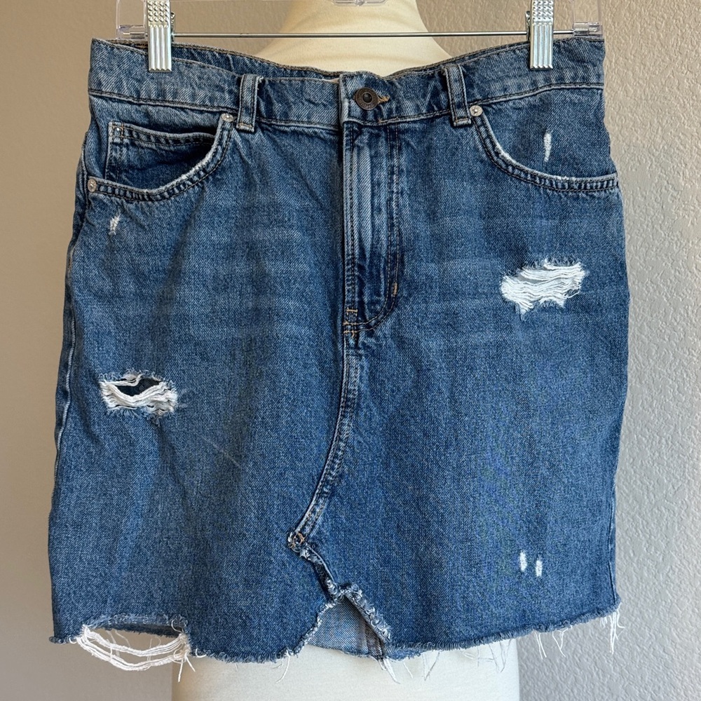 FP Hallie distressed Jean skirt